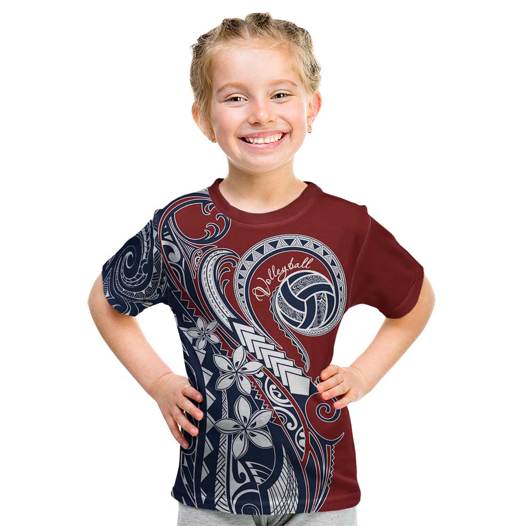 Polynesia Beach Volleyball Personalized Kid T Shirt Special LT7 Red Blue - Polynesian Pride