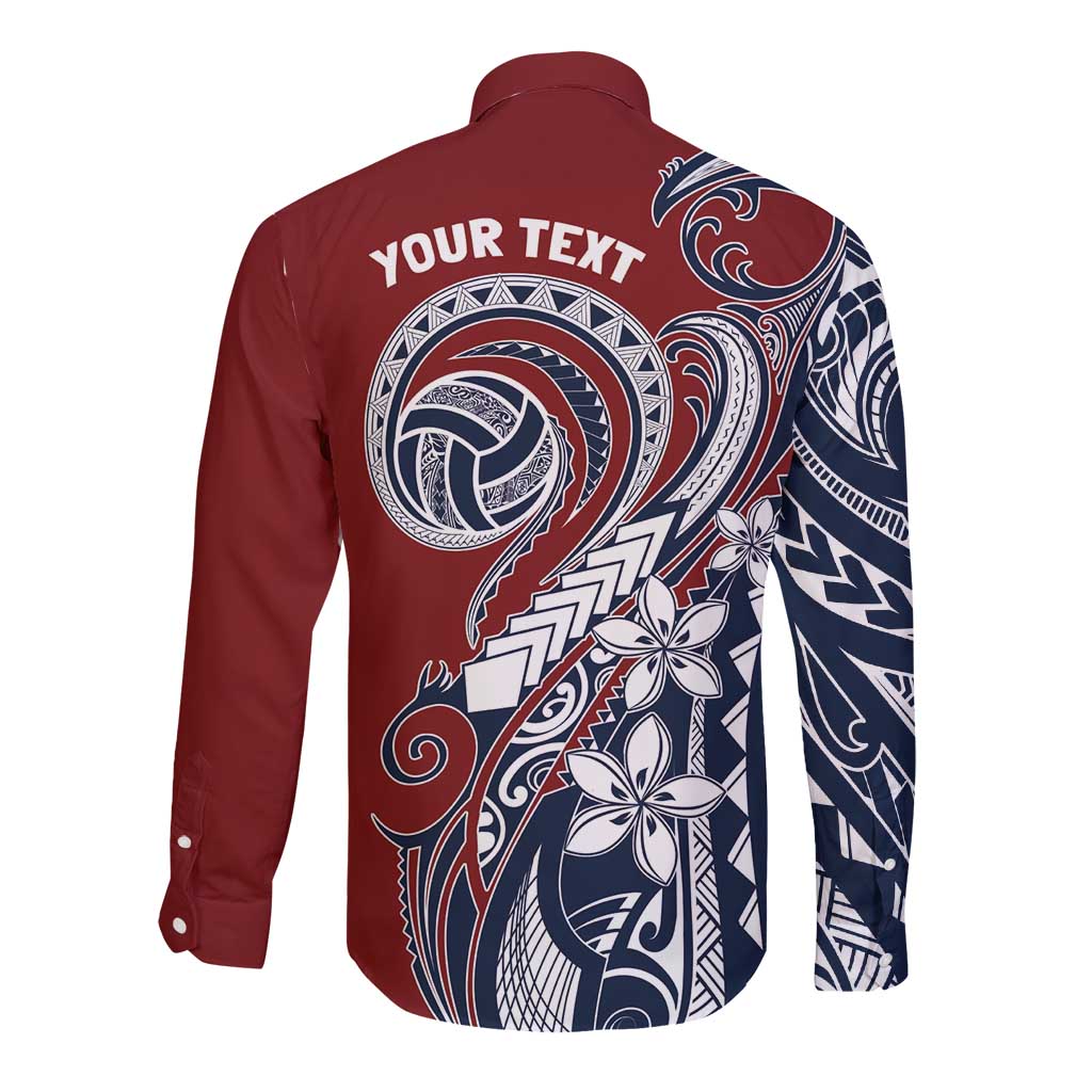 Polynesia Beach Volleyball Personalized Long Sleeve Button Shirt Special