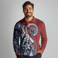 Polynesia Beach Volleyball Personalized Long Sleeve Polo Shirt Special