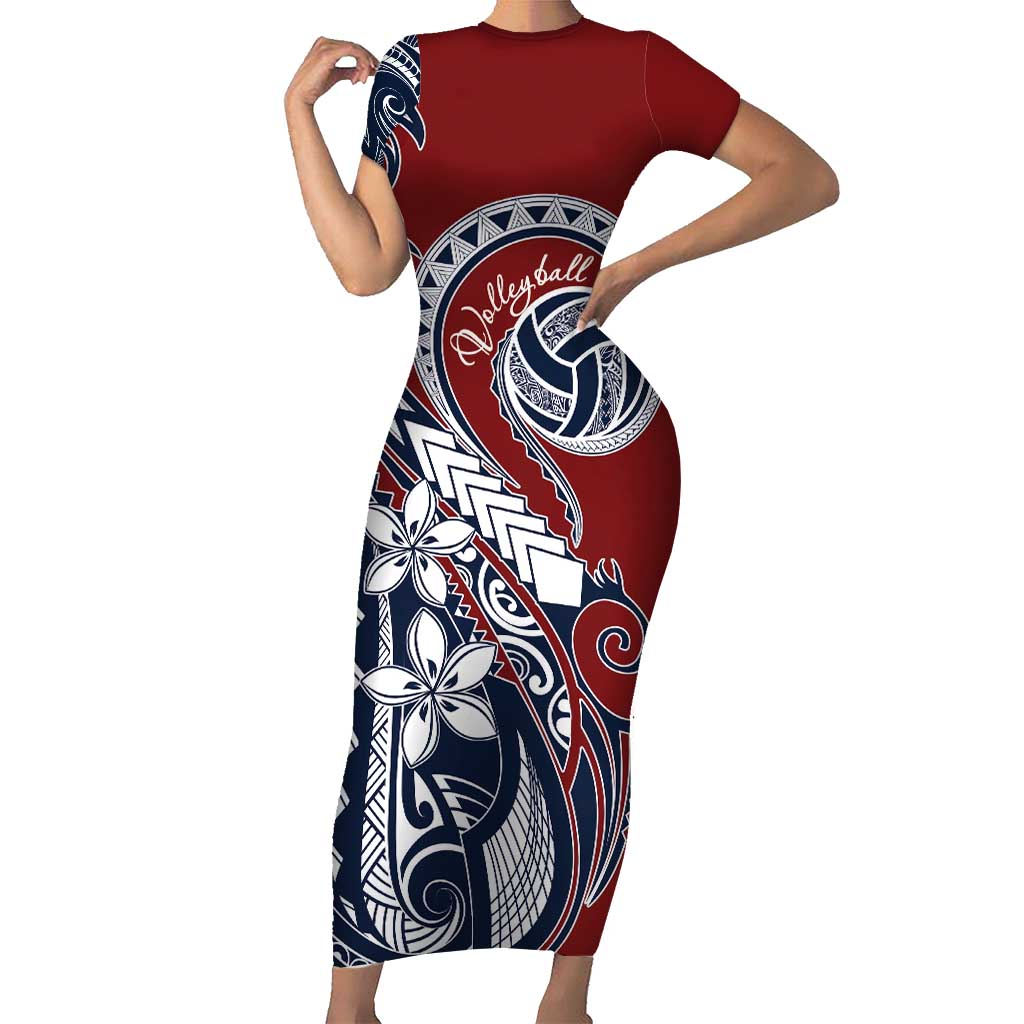 Polynesia Beach Volleyball Personalized Short Sleeve Bodycon Dress Special