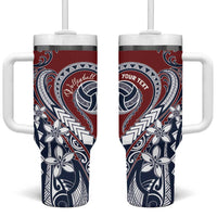 Polynesia Beach Volleyball Personalized Tumbler With Handle Special