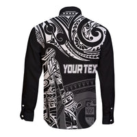 Personalised Father's Day Fiji Long Sleeve Button Shirt Polynesian Dad & Kid LT7 - Polynesian Pride