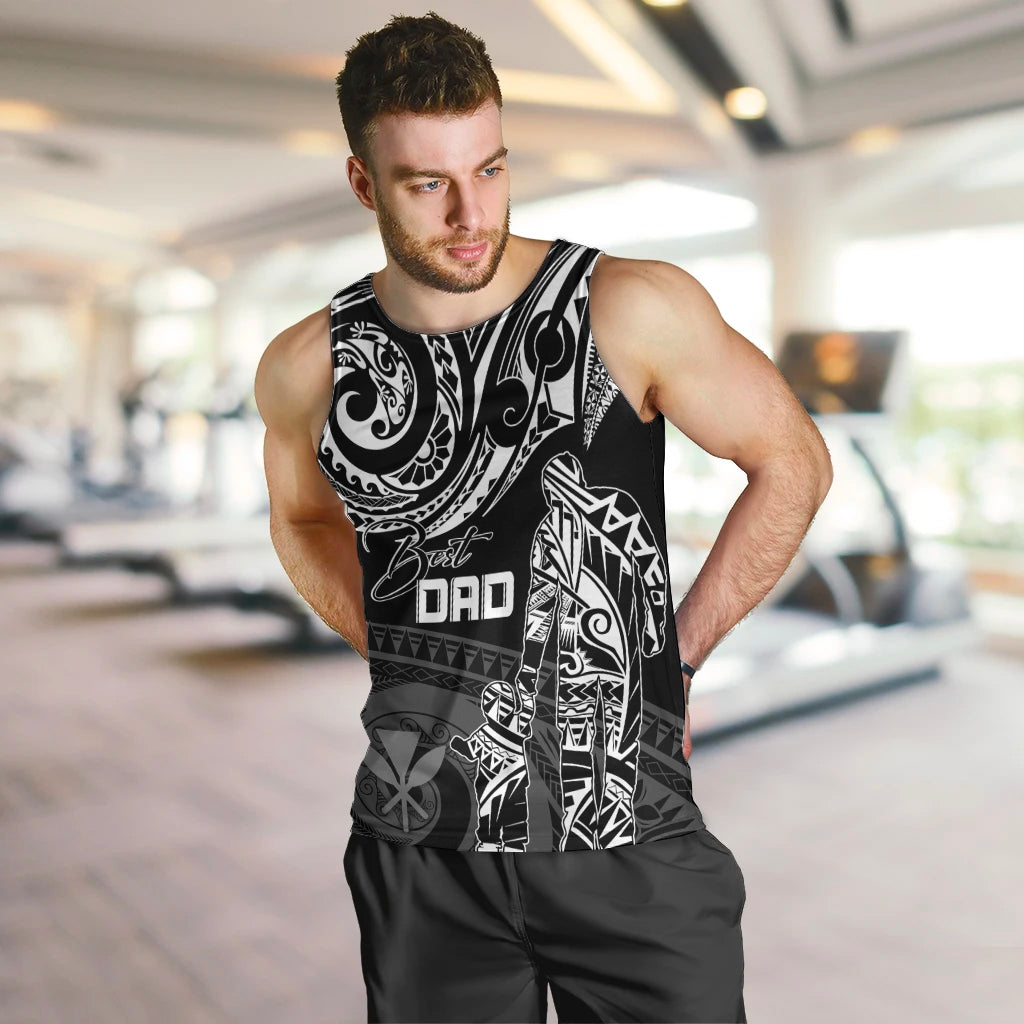 Personalised Father's Day Kanaka Hawaii Men Tank Top Polynesian Dad & Kid LT7 - Polynesian Pride