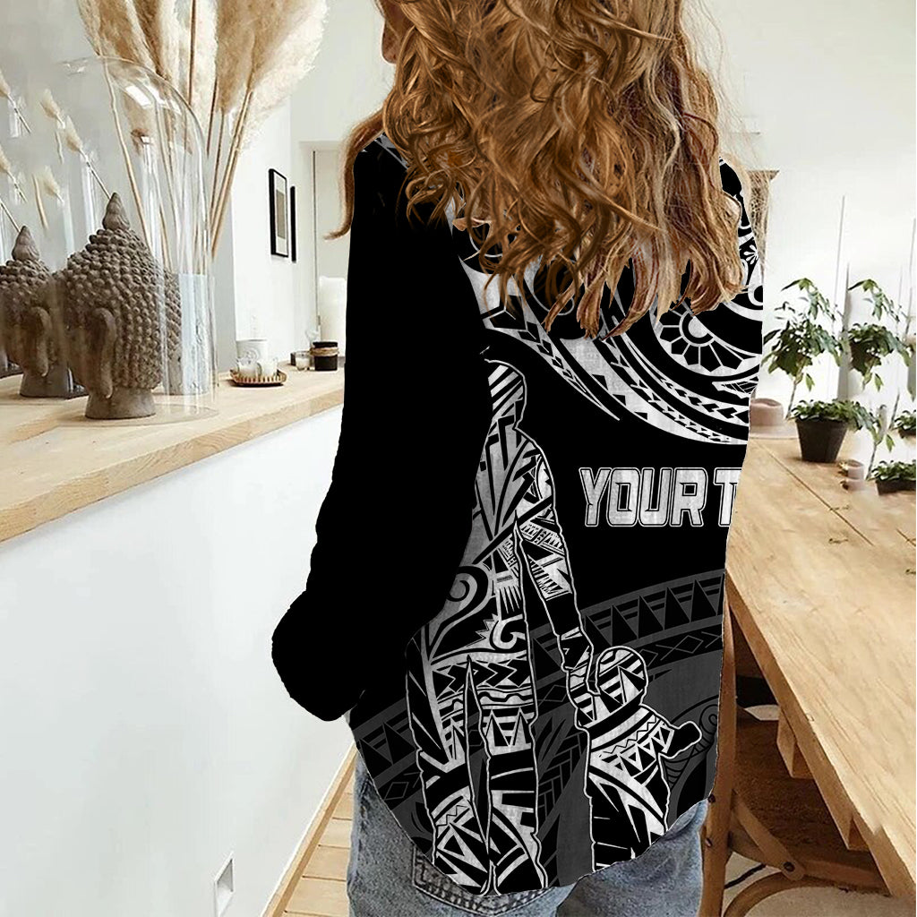 Personalised Father's Day Tonga Women Casual Shirt Polynesian Dad & Kid LT7 - Polynesian Pride