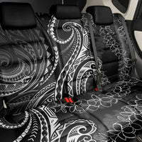 Polynesia Plumeria Lei Back Car Seat Cover Black Curves Motif