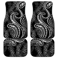 Polynesia Plumeria Lei Car Mats Black Curves Motif