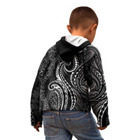 Polynesia Plumeria Lei Kid Hoodie Black Curves Motif LT7 - Polynesian Pride