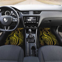 Polynesia Plumeria Lei Car Mats Black Gold Curves Motif