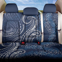 Polynesia Plumeria Lei Back Car Seat Cover Navy Blue Curves Motif
