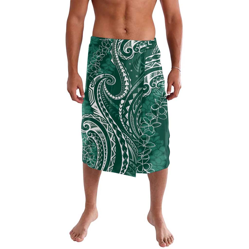 Polynesia Plumeria Lei Lavalava Sage Green Curves Motif