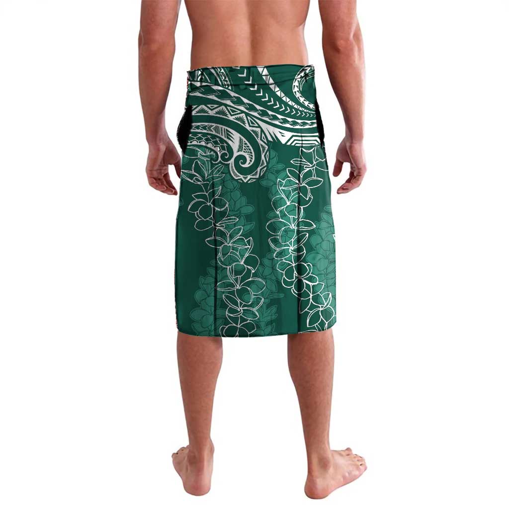Polynesia Plumeria Lei Lavalava Sage Green Curves Motif