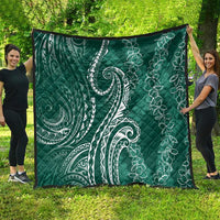 Polynesia Plumeria Lei Quilt Sage Green Curves Motif