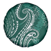 Polynesia Plumeria Lei Spare Tire Cover Sage Green Curves Motif