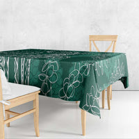 Polynesia Plumeria Lei Tablecloth Sage Green Curves Motif