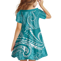 Polynesia Plumeria Lei Family Matching Tank Maxi Dress and Hawaiian Shirt Teal Curves Motif