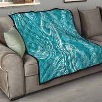 Polynesia Plumeria Lei Quilt Teal Curves Motif