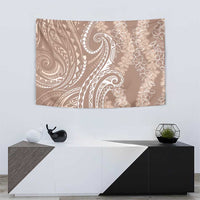 Polynesia Plumeria Lei Tapestry Beige Curves Motif LT7 - Polynesian Pride