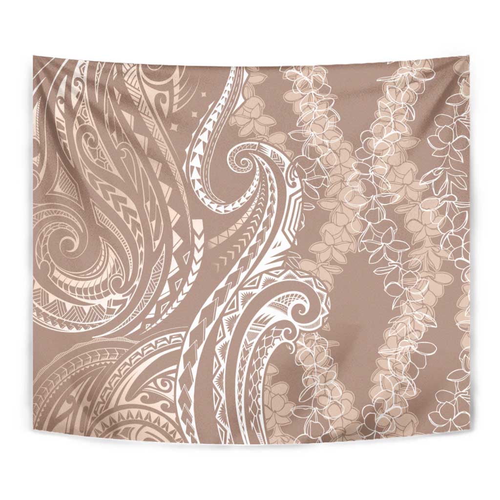 Polynesia Plumeria Lei Tapestry Beige Curves Motif LT7 - Polynesian Pride
