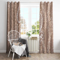 Polynesia Plumeria Lei Window Curtain Beige Curves Motif