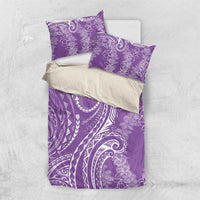 Polynesia Plumeria Lei Bedding Set Periwinkle Curves Motif