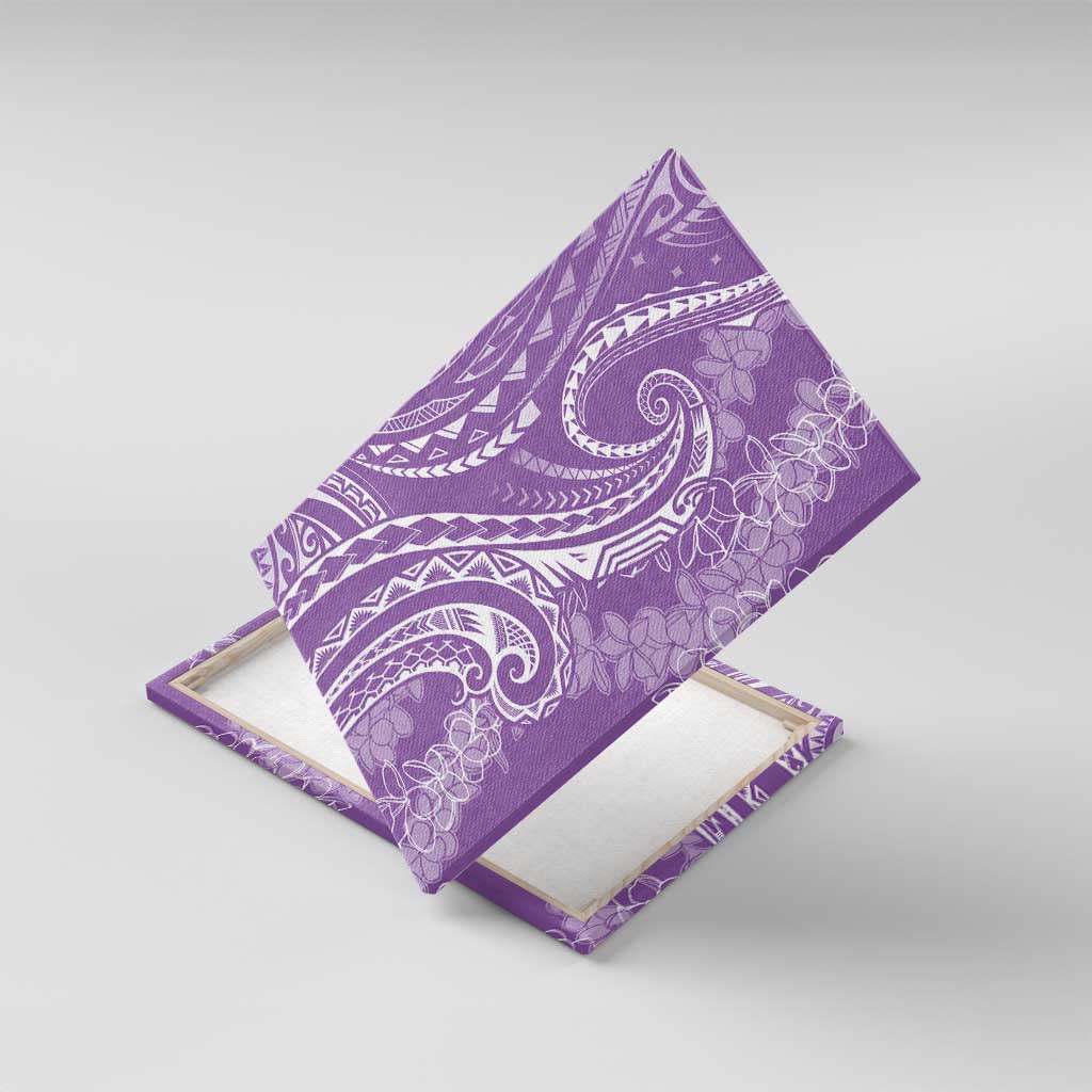 Polynesia Plumeria Lei Canvas Wall Art Periwinkle Curves Motif