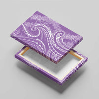 Polynesia Plumeria Lei Canvas Wall Art Periwinkle Curves Motif