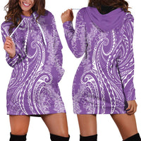 Polynesia Plumeria Lei Hoodie Dress Periwinkle Curves Motif