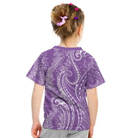 Polynesia Plumeria Lei Kid T Shirt Periwinkle Curves Motif LT7 - Polynesian Pride
