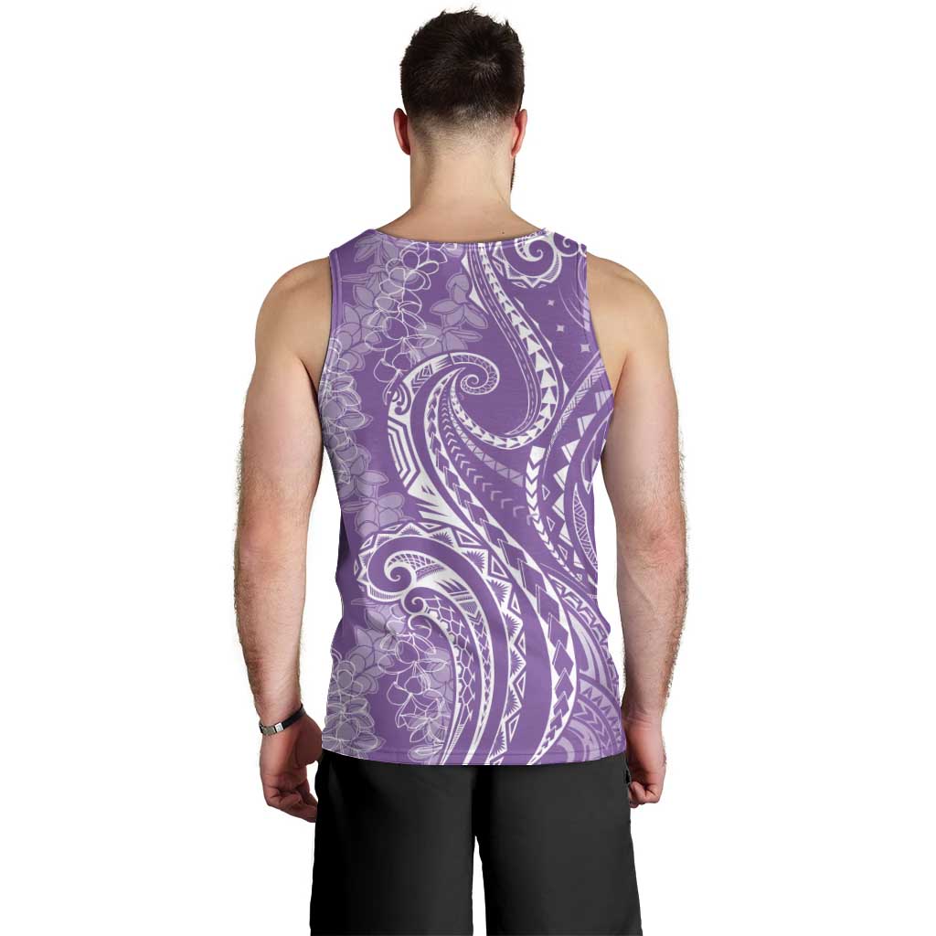 Polynesia Plumeria Lei Men Tank Top Periwinkle Curves Motif