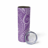 Polynesia Plumeria Lei Skinny Tumbler Periwinkle Curves Motif
