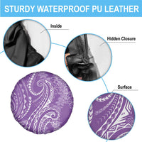 Polynesia Plumeria Lei Spare Tire Cover Periwinkle Curves Motif