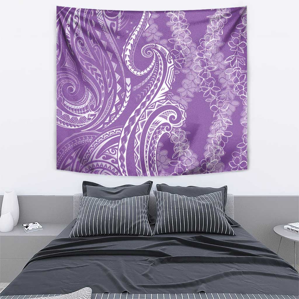 Polynesia Plumeria Lei Tapestry Periwinkle Curves Motif LT7 - Polynesian Pride