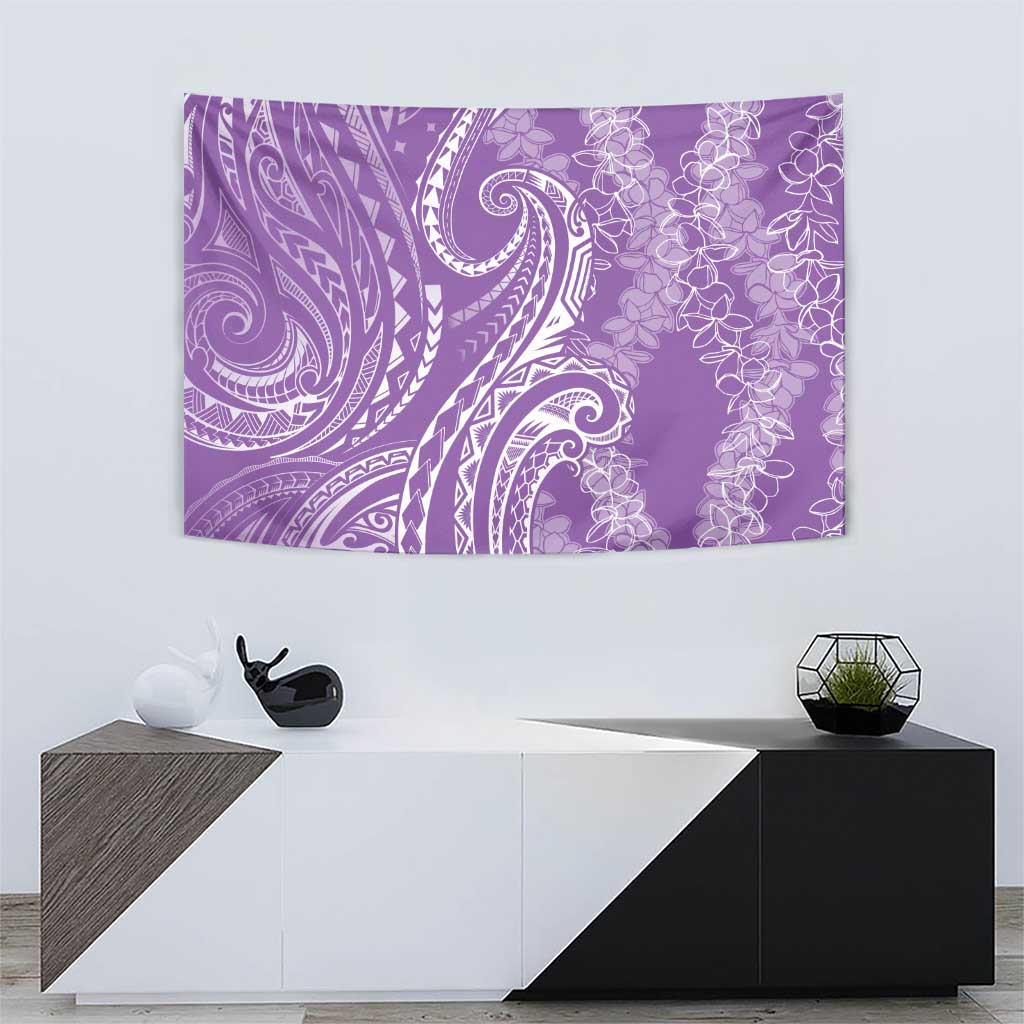 Polynesia Plumeria Lei Tapestry Periwinkle Curves Motif LT7 - Polynesian Pride