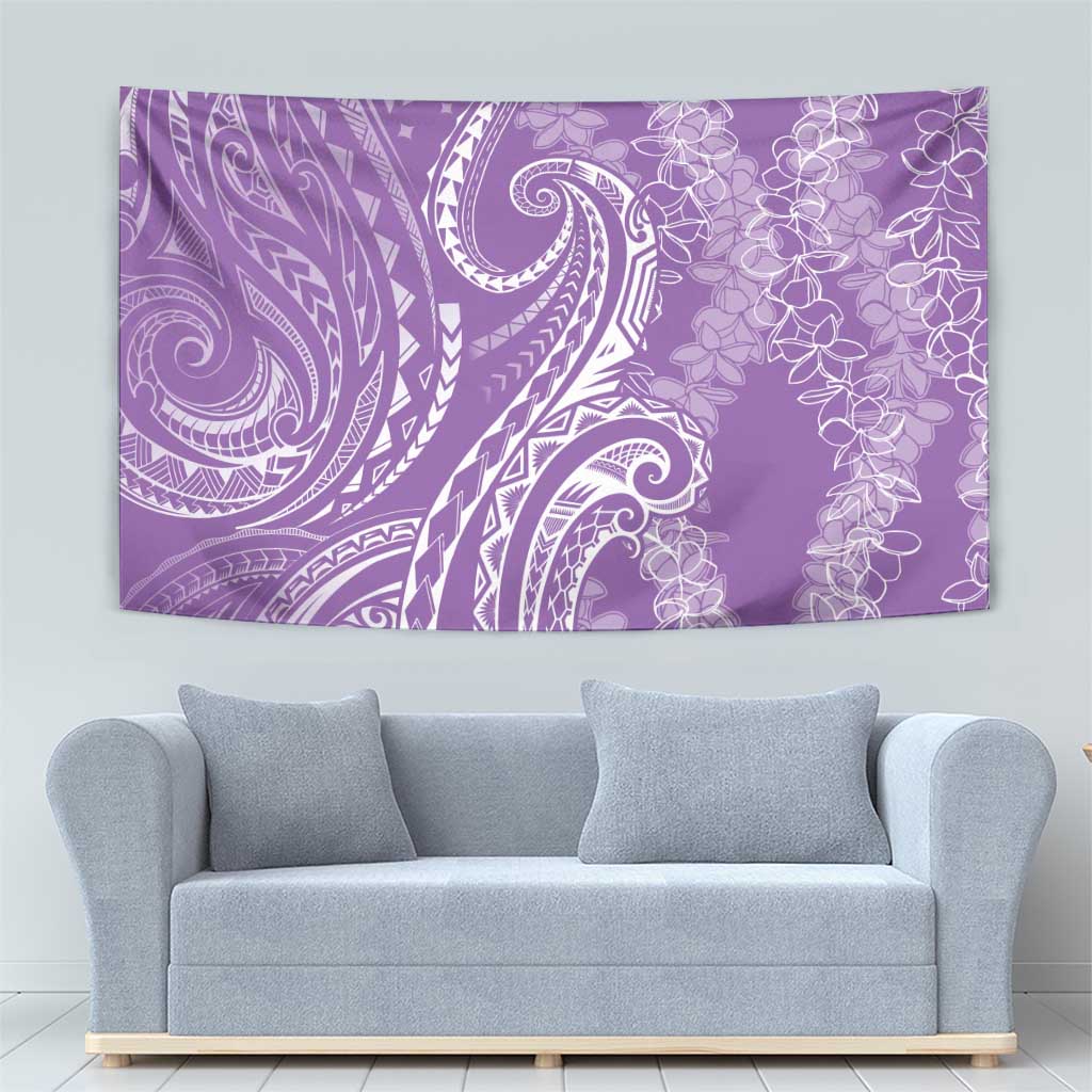 Polynesia Plumeria Lei Tapestry Periwinkle Curves Motif LT7 - Polynesian Pride