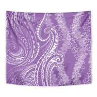 Polynesia Plumeria Lei Tapestry Periwinkle Curves Motif LT7 - Polynesian Pride
