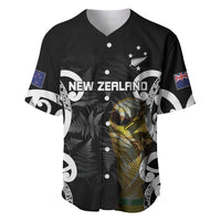 New Zealand WC2026 Custom Black Baseball Jersey Silver Fern LT7 Black - Polynesian Pride