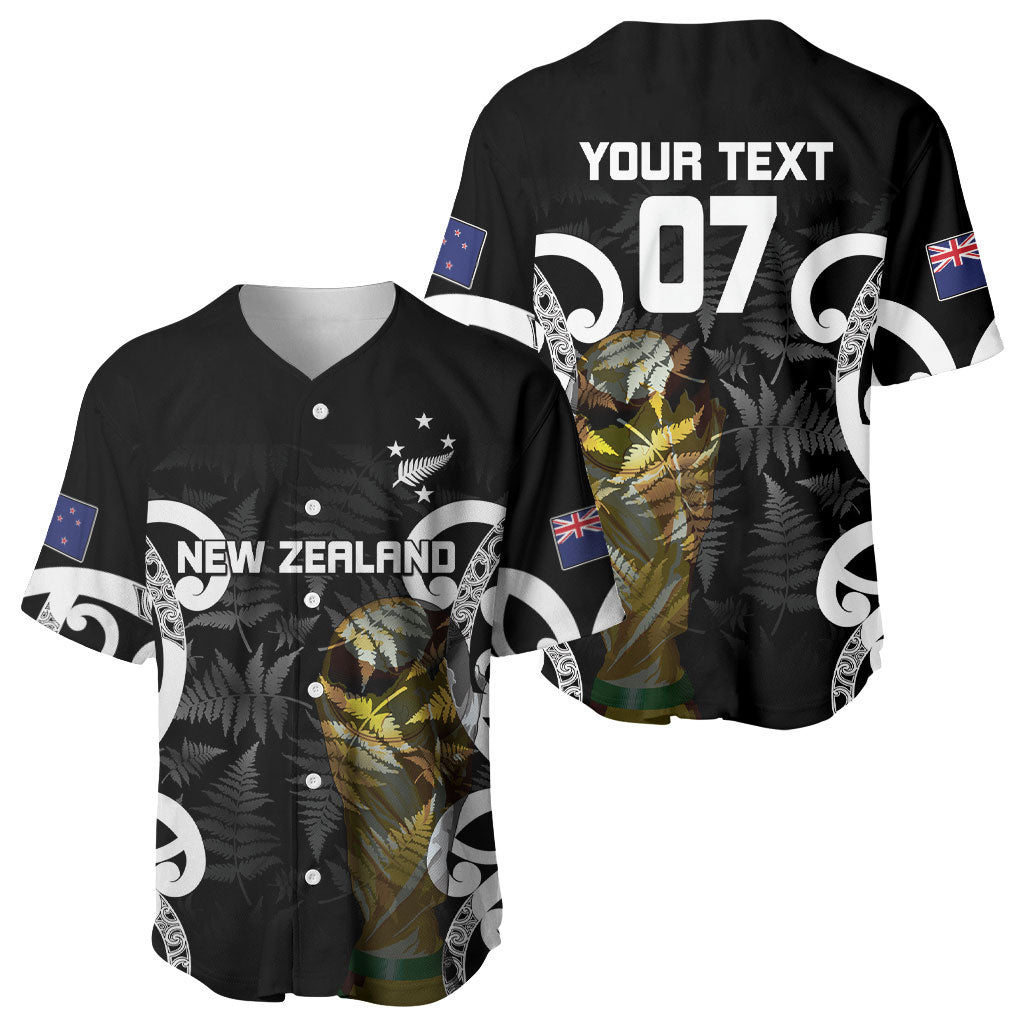 New Zealand WC2026 Custom Black Baseball Jersey Silver Fern LT7 - Polynesian Pride