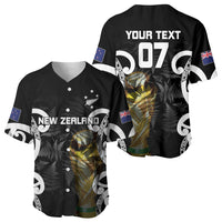 New Zealand WC2026 Custom Black Baseball Jersey Silver Fern LT7 - Polynesian Pride