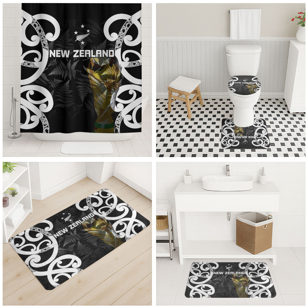 New Zealand WC2026 Black Bathroom Set Silver Fern LT7 - Polynesian Pride