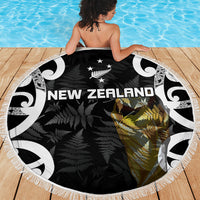 New Zealand WC2026 Black Beach Blanket Silver Fern LT7 - Polynesian Pride