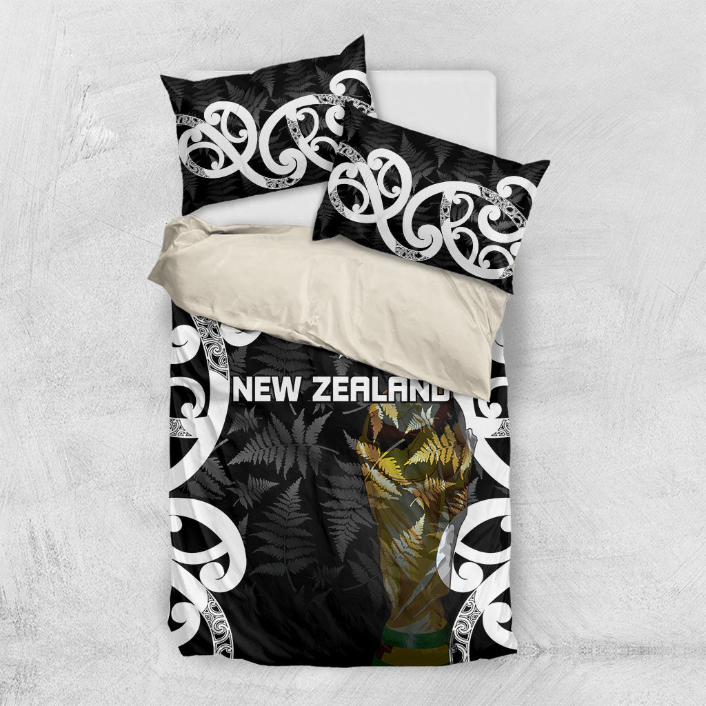 New Zealand WC2026 Black Bedding Set Silver Fern LT7 US Twin 172cm x 218cm Black - Polynesian Pride