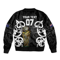 New Zealand WC2026 Custom Black Bomber Jacket Silver Fern LT7 - Polynesian Pride