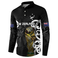 New Zealand WC2026 Custom Black Button Sweatshirt Silver Fern LT7 - Polynesian Pride