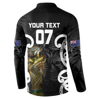 New Zealand WC2026 Custom Black Button Sweatshirt Silver Fern LT7 - Polynesian Pride
