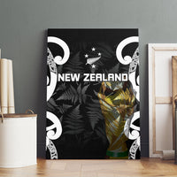 New Zealand WC2026 Black Canvas Wall Art Silver Fern LT7 - Polynesian Pride