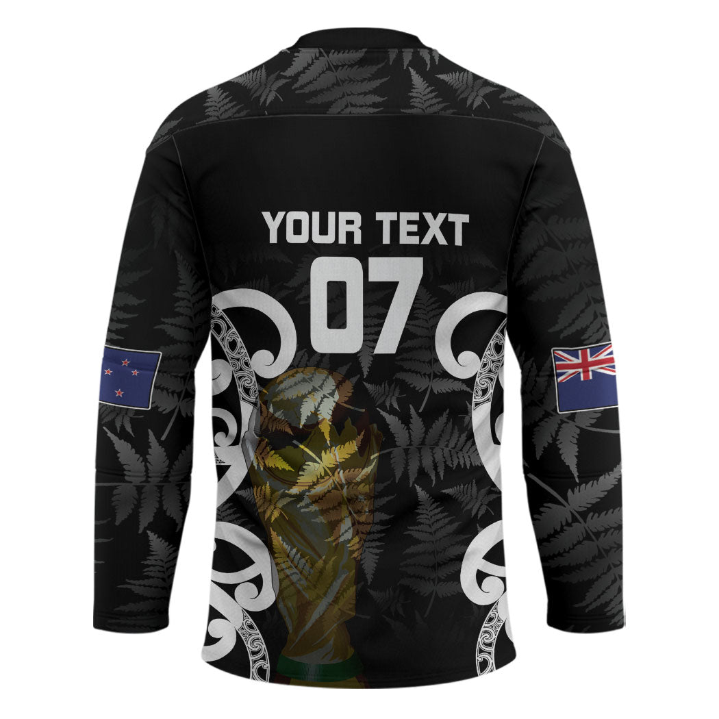New Zealand WC2026 Custom Black Hockey Jersey Silver Fern LT7 - Polynesian Pride