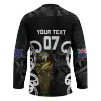 New Zealand WC2026 Custom Black Hockey Jersey Silver Fern LT7 - Polynesian Pride