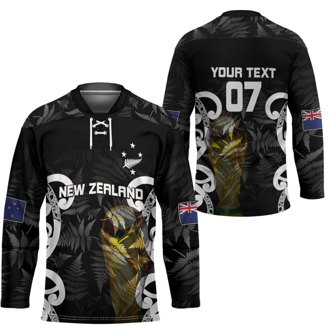 New Zealand WC2026 Custom Black Hockey Jersey Silver Fern LT7 - Polynesian Pride