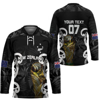 New Zealand WC2026 Custom Black Hockey Jersey Silver Fern LT7 - Polynesian Pride