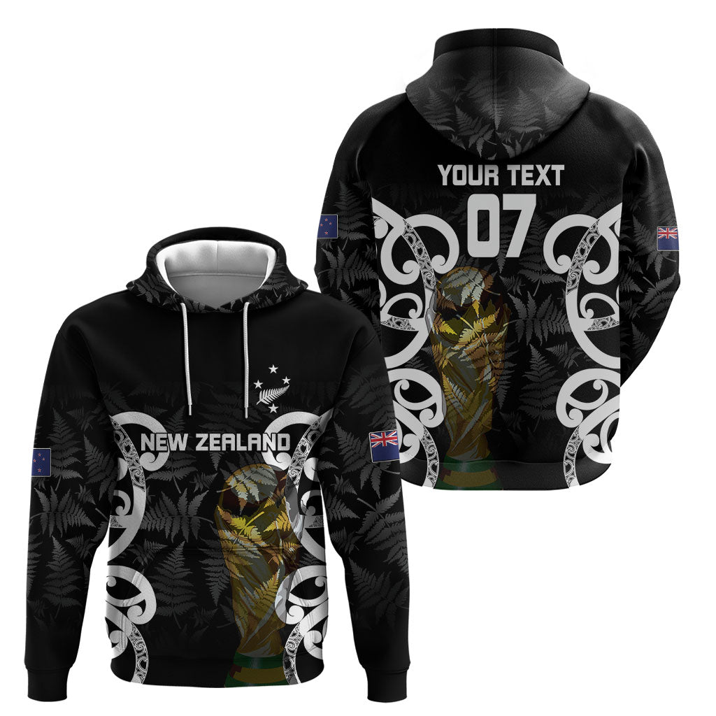 New Zealand WC2026 Custom Black Hoodie Silver Fern LT7 - Polynesian Pride